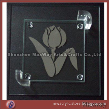 Acrylic coaste/acrylic pad with flower background